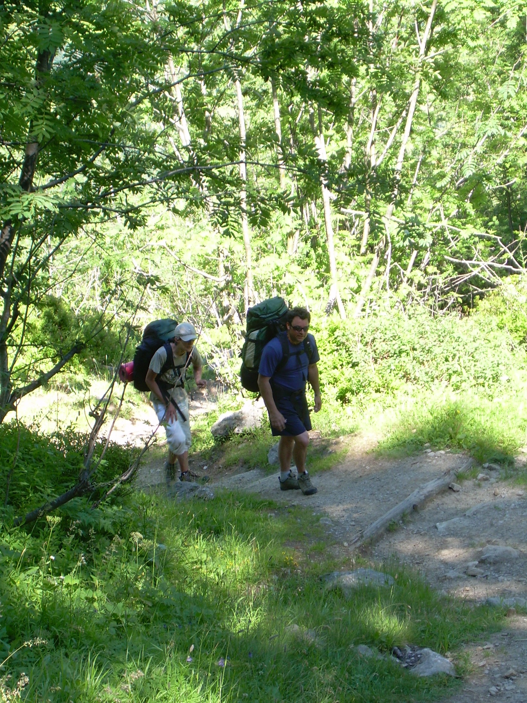 Don and Hamish on trek to Cheserys.JPG